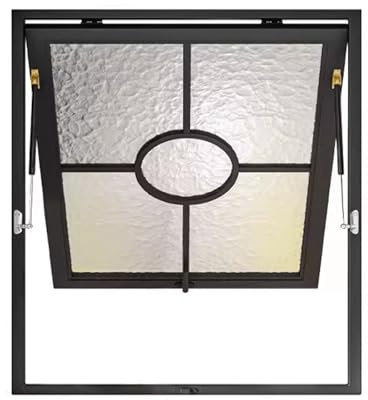 LVLDAWA Kellerfenster, Schallschutz-Lamellenläden Für Den Hausgebrauch Schiebefenster Mit Gehärtetem Glas Für Küche, Bad, Café(90x40cm)