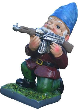 Nain De Pelouse De L'armée – Figurine De Jardin Nain, Fée Drôle Nain | Jardin De Statue Naine De L'armée en Résine, Décor Extérieur De GNOME De Soldat Militaire, Ornements Uniques Personnalisés