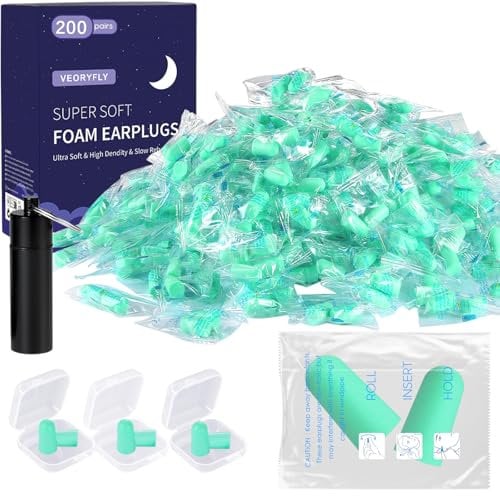 200 Pares Tapones Oidos Cancelacion De Ruido, Tapones Para Dormir SúPer Suave Dormir Tapones Ronquidos, Tapones De ProteccióN Auditiva Reutilizables