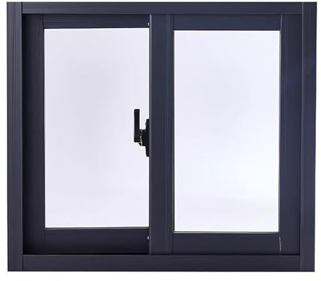 Finestra Finestra Scorrevole Orizzontale per Ventilazione, Finestra In Alluminio per La Privacy con Vetro e Zanzariere, Finestra Grande e Piccola per Pollaio, Finestra per Capannoni(Black,60x80cm(23.4
