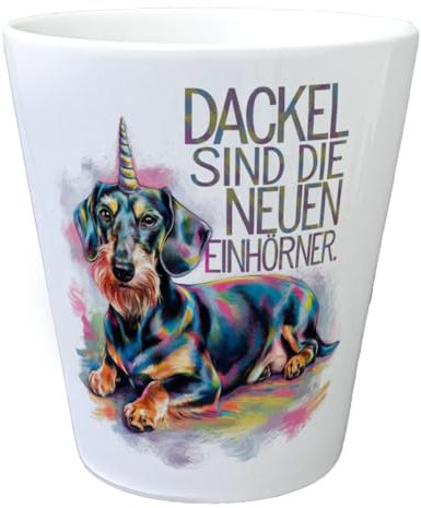 speecheese Dackel sind die neuen Einhörner Blumentopf Lustiger Pflanzentopf - Hingucker für Dackel- und Einhornliebhaber