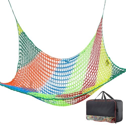 LJBD Universal Kletternetz Spielplatz Schwerlast Doppellagiges Sicherheitsnetz Fallschutznetz Kinder Robust 4mm/4cm für Garten Klettergerüst Schaukel Baumhaus(Size:3 * 3m(10 * 10ft),Color:Multicolor)