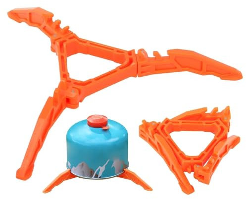 Foldable Gas Canister Stand Tank Bracket Outdoor, Camping Gas Tank Holder Universal Fit for 110g/230g/450g Tanks Tripod Gas Bottle Stand for Stove Hiking Picnic Folding Burner Accessories Orange