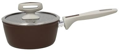 Tognana Pearlbrown stone, Casseruola 1 manico 16 cm con coperchio, alluminio forgiato, marrone