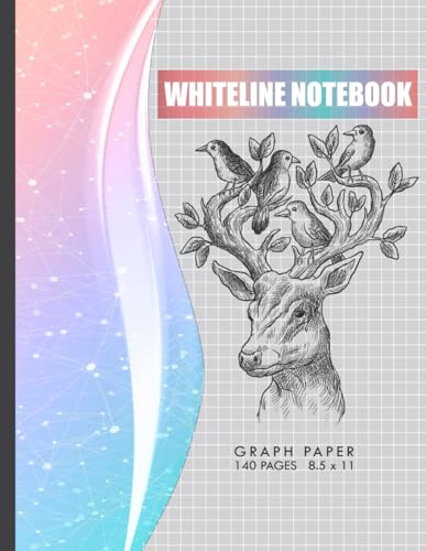 Whiteline Notebook: Large A4 Gray Graph Paper Note Pad with Grid Ruled White Lines for Offices, Small Business, Engineering, 70 Sheets 8.5 x 11