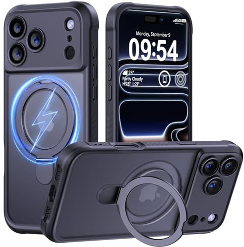 MOCCA Magnetic for iPhone 17 Pro Max Case with Stand,Black