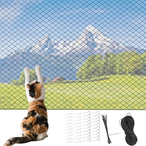 Genérico Katzennetz | Sicherheitsnetz für Haustiere, Schutz für Fenster, Garten, Wohnung, Terrasse, Außentreppe, Innenhof