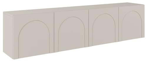 Selsey Mueble TV De Cuatro Puertas con Frentes Fresados - Muebles De Salon - Mueble TV Salon - 200 cm, Cachemira, Sistema Tip-On, Estilo Minimalista, para Interiores Modernos y Clásicos