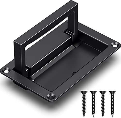 YTKNUT Tirador de puerta empotrable de aleación de zinc, manija empotrada para cajón, caja de herramientas, color negro, 1 paquete