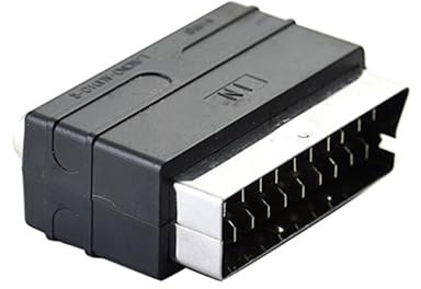 Poystng Adattatore SCART Maschio a 3 Femmine per la Trasmissione Continua dei segnali sui dispositivi Domestici Convertitore ABS Costruzione Convertitore SCART a Femmina