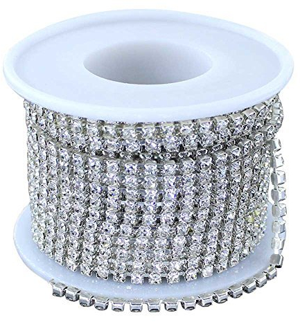 9mx2.8mm Strassband Rhinestones Strasssteine zum Aufnähen Borte Band Glitzer Basteln für Schmuck Machen Nähen