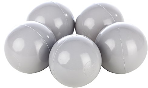 Velinda 150 Bälle,Bällebad/Bällezelt/Kinderpool Plastikbälle Spielbälle Kinderbälle O7cm (Farbe der Bälle: grau)