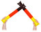 KarnevalsTeufel.de Air Sticks Fan Deutschland, Germany, EM, WM, Fanartikel, schwarz-rot-Gold