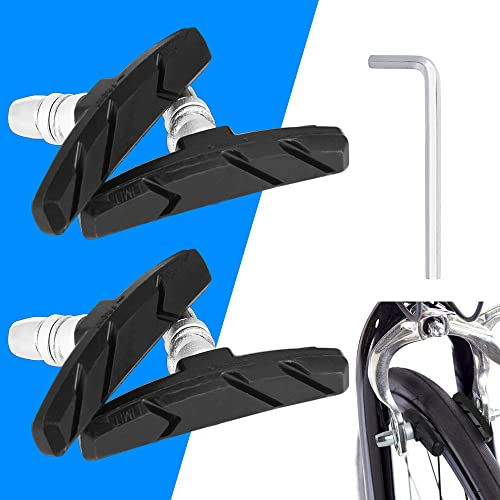DECARETA 2 Paar V Bremsbeläge Fahrrad Scheibenbremsbeläge Fahrradbremsen Schwarz Bremsschuhe Bremsschuhsatz Fahrrad Bremsblöcke Bike Beläge Brake Pads