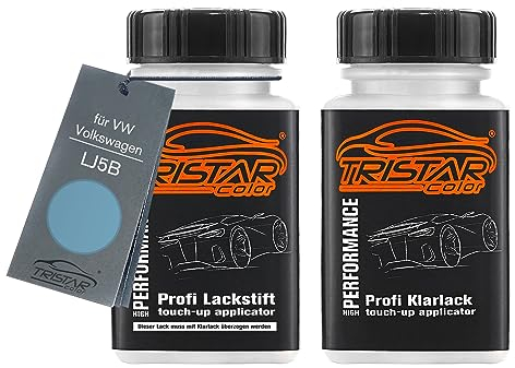 TRISTARcolor Autolack Lackstift Set für VW/Volkswagen LJ5B Eisblau Basislack Klarlack je 50ml