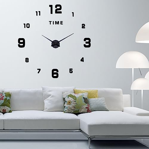 Coraltree 3D Wandtattoos Wanduhr DIY Wanduhren Dekoration Uhren für Büro Wohnzimmer Schlafzimmer Uhr Geschenk Home Dekoartikel (schwarz)