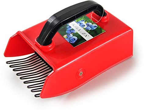 GUGULUZA Raccoglitore Bacche Attrezzo per Frutti Piccoli,Raccoglitore Mirtilli, Berry Picker 24 x 14 cm (Nero/Rosso)