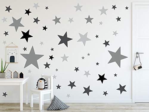 timalo® 120 Stück Wandtattoo Kinderzimmer XL Sterne Pastell Wandsticker – Aufkleber | 73079-SET22-120