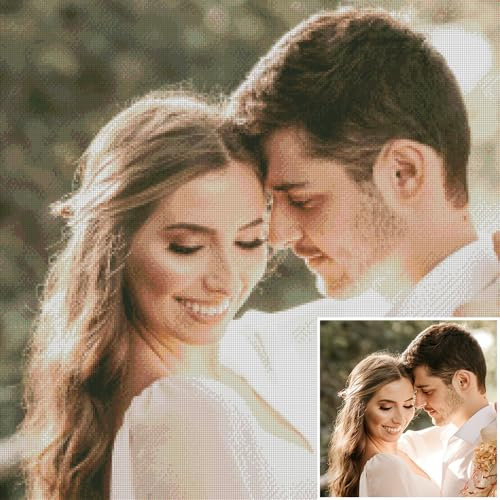 LMQJDZ Diamond Painting Personalisiert Bilder Eigenes Foto, Benutzerdefinierte Design 5D Diamond Painting Set für Erwachsene Kinder, DIY Privates Bild Geschenke für Home Decor, Runder Diamant 30x30cm