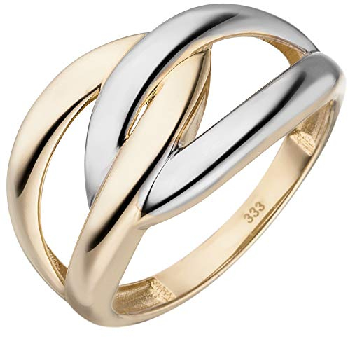 Jobo Damen-Ring aus 8 Karat 333 Gold Bicolor Größe 58