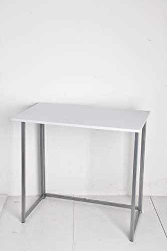 EG Folding Table Wooden Office Desk Compact Computer Home Study Student Laptop White - Next Working Day Delivery