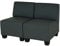Modular 2-Sitzer Sofa Couch Lyon, Kunstleder - dunkelgrau, ohne Armlehnen