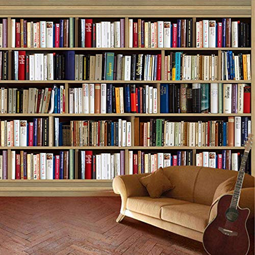 YXTSmurals 3D Effect Photo Wallpaper Library Books Patterns Wallpaper 3D Panoramic Wall Tapestry Photo Wallpaper Mural Large Mural Bedroom Eco-Friendly Wallpaper Decoration