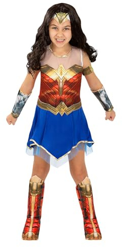 Funidelia | Déguisement Wonder Woman 1984 pour fille Super héros, DC Comics - Déguisement pour Enfant, accessoires pour Halloween, carnaval et fêtes - Rouge