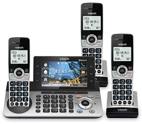 VTech IS8251-3 Business Grade 3-Handset Cordless Phone for Home Office, 5 Color Display, Programmable Short Cut Keys, Smart Call Blocking, Answering System,Bluetooth Connect to Cell,Expandable to 5HS