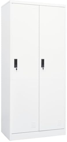 vidaXL Kleiderschrank Garderobenschrank Schlafzimmerschrank Stahlschrank Lagerschrank Umkleideschrank Schrank Weiß 80x50x180cm Stahl