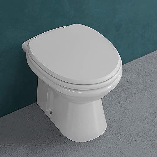 Inbagno WC Singolo Tradizionale Serie Karla in Ceramica Bianco Lucido con Scarico a Pavimento