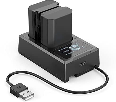 SMALLRIG 2 Pack 2040mAh Reemplazo Compatible con NP-FZ100 Batería y Kit de Cargador, Dual con Puerto USB-C,Compatible para Sony A7R IV,A7R III,A7 III,A7C,FX3, FX30,A6600,A6700,ZV-E1,A1,A9-3824B