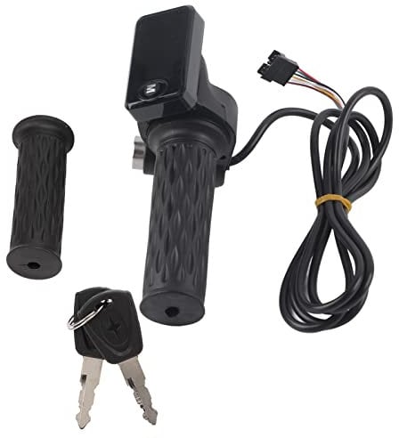 DEWIN Poignée D'accélérateur de Vélo,1 Paire Poignée D'accélération électrique Poignées D'accélérateur à Torsion Poignée D'accélérateur Poignées avec Câble et Clé pour Vélo électrique