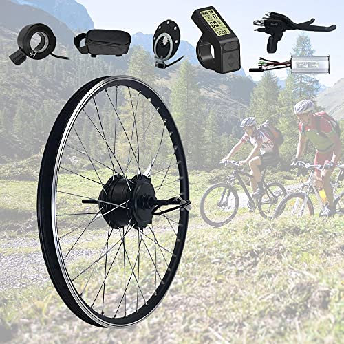 potow 250W 48V Electric Bike Rear Drive Kit, 20~25km/h,eBike Conversion Kit with LCD Display for Mountain Road Bike Commuter,26