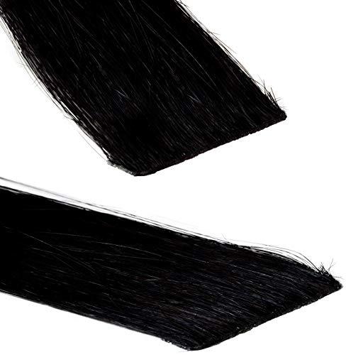 hair2heart Invisible Tape Extensions Echthaar Premium - 20 Tapes 40cm 2/0 schwarz