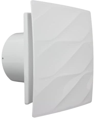 VENTS AirWaves 4 inch Quiet Pull Cord & Timer Bathroom Shower Extractor Fan 100 mm Modern Design Powerful Silent Timed Ventilator for Wet Humid Rooms WC Toilets