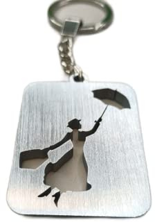 Mary Poppins, magisches Kindermädchen, Kindermädchen der Familie Banks, fliegender Regenschirm, Schlüsselanhänger aus Aluminium