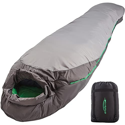 anaterra® Schlafsack - Für, alle Jahreszeiten, Camping, mit Kompressionssack, Leicht, kleines Packmaß, Outdoor, Wasserdicht - Winterschlafsack, Sommerschlafsack, Campingschlafsack (Modell 3)