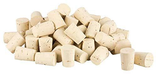 100 konische Spitzkorken 22 mm, Ø 10–13 mm, aus Naturkork für Laborbedarf | Konische Korkstopfen ohne Zusätze oder Klebstoffe für Gefäßöffnungen von 9–12 mm