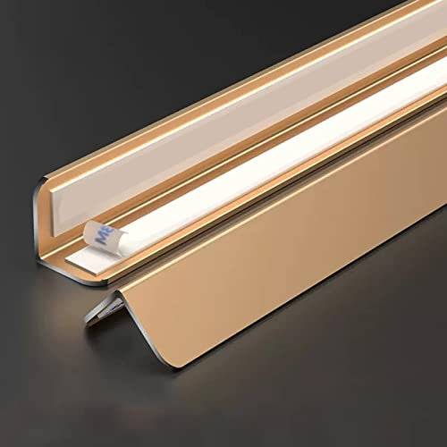 Winkelprofil Eckenschutz Metall Eckschildschutz Mit Klebstoff, 2cm Flügel, Eckverkleidung Für Wände, Fensterbretter Kochfeld, Backsplash Zubehör ( Color : Gold B , Size : 2cm W 90cm/35.4inch L )