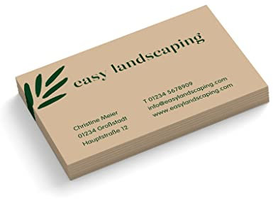 Visitenkarten personalisiert | Garten- und Landschaftsbau # 1 | 1-seitig | Querformat | Menge + Farbe + Papier zur Auswahl | selbst gestalten | hochwertig | 350 g | Gala Bau (Grün, 100 Stück)