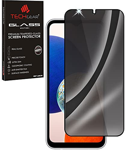 TECHGEAR Protection d'écran anti-espion pour Samsung Galaxy A14 4G / A14 5G - Filtre de confidentialité en verre trempé véritable édition 3D - Protection complète d'écran compatible avec Samsung