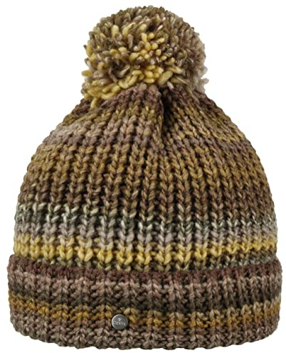 LIERYS Finja Bommelmütze Strickmütze Damen - Wintermütze Made in Germany - Pudelmütze mit wärmendem Schurwollanteil - Mütze in One Size (54-59 cm) - Beanie Herbst/Winter Oliv One Size