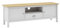AltoBuy Basco - Meuble TV 2 Portes 1 Tiroir en Pin Massif Naturel et Blanc