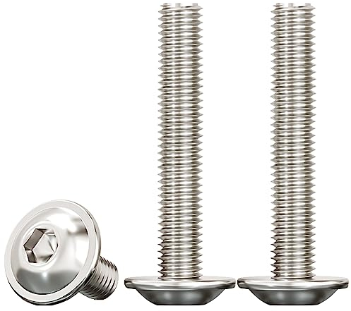 Drenky Vis à Tête Cylindrique à Six Pans Creux,M6x40mm Vis à Bride Acier Inoxydable A2 V2A Boulon à Tête Hexagonale pour Les Connexions Mécaniques,20 Pièces