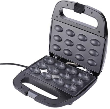 TOPINCN Elektrischer Nutty Cookie Maker, 750 W Walnuss-Kuchen-Maker, 12-Loch-Haselnuss-Kuchen-Brot-Backmaschine, Backgeschirr, Sandwich-Eisen, Toaster, Backen, Frühstückspfanne, Ofen für