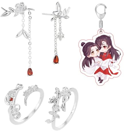 XHBTS Hua Cheng Xie Lian Cosplay-Ringe und Ohrringe, 5 Stück