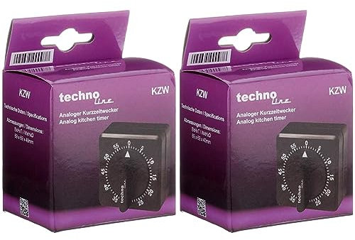 Technoline KZW Analog Kurzzeitwecker schwarz (Packung mit 2)
