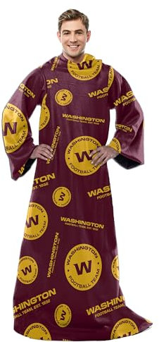Northwest NFL Washington Football Team Erwachsene bequeme Überwurfdecke mit Ärmeln, 121,9 x 180,3 cm, werfen