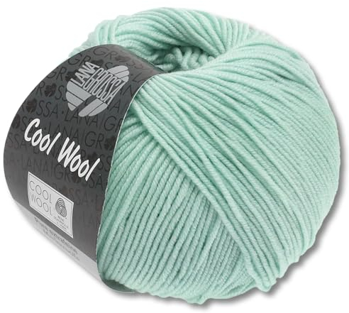 Frida's Wollhaus Lana Grossa 50 g Cool Wool Merinowolle Wolle Garn Häkeln Stricken 38 Farben (2030 | Helltürkis)
